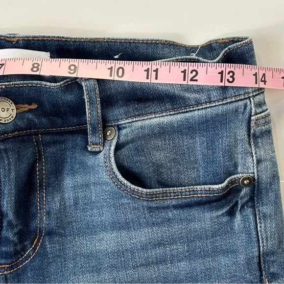 LOFT Tassel Hem Embroidered Boho Modern Skinny Ankle Jeans Size 27 / 4 - Picture 6 of 14